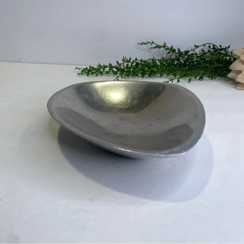 Vintage Nambe #563 Tri Corner Nut Bowl Serving Dish Metal Alloy USA